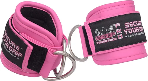 Vista 15 de Correas de tobillo para máquinas de cable con doble anillo en D, puños de neopreno premium ajustables para mejorar piernas, abdominales y glúteos