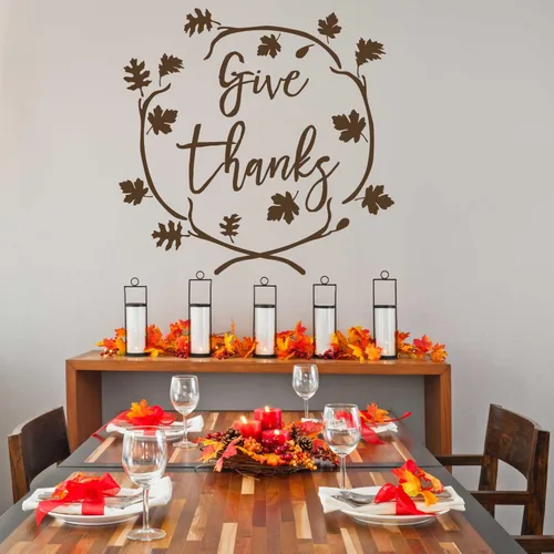 Vista 2 de Dar gracias Laurel Decal Set – oro corte Kiss Otoño hoja de laurel calcomanía por chromantics