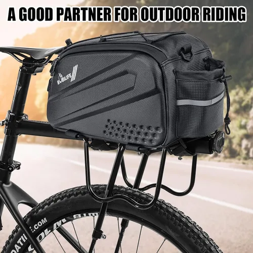 Vista 7 de Bolsa de transporte para maletero de bicicleta, impermeable, para viajes, expedición, bolsa de transporte para casco de carga con soporte