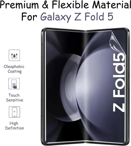 Vista 2 de Protector de pantalla para Samsung Galaxy Z Fold 5 [no de vidrio], película protectora de pantalla interior flexible transparente de TPU