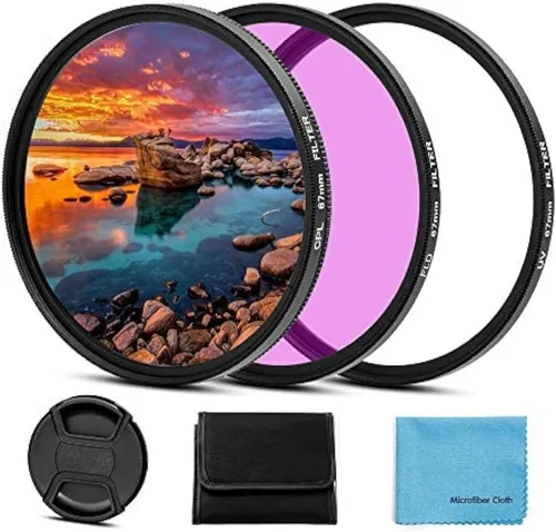 Vista 7 de Kit de filtro universal UV CPL FLD, filtro de protección UV, filtro polarizador circular, filtro fluorescente con tapa de lente de repuesto