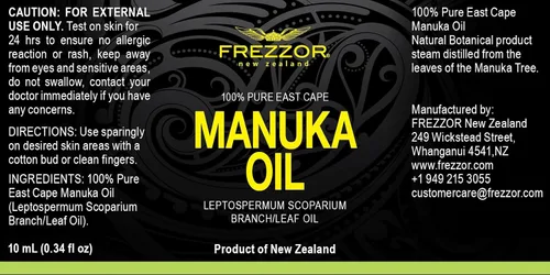 Vista 2 de FREZZOR East Cape Manuka Aceite 100% puro natural, destilación de vapor de alto grado. Aceite esencial para cuidado personal, acné y aromaterapia