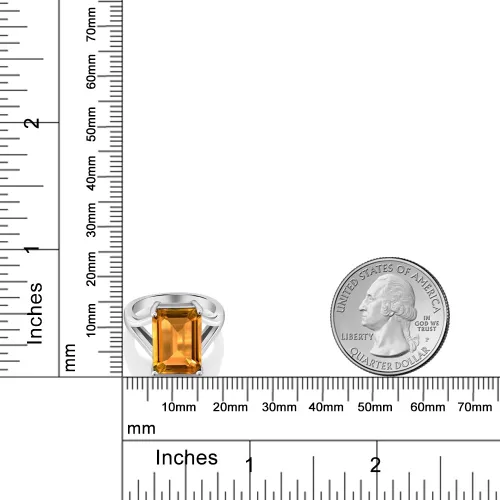 Vista 78 de Gem Stone King Anillo de compromiso solitario con piedra preciosa de corte esmeralda de 0.551 x 0.394 in para mujer, plata de ley 925, anillo