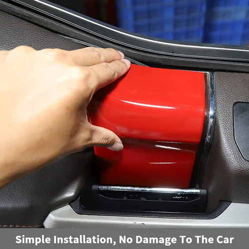 Vista 6 de JeCar 4 piezas de cubierta de panel de manija interior roja para Ford F150 2015-2020 accesorios interiores