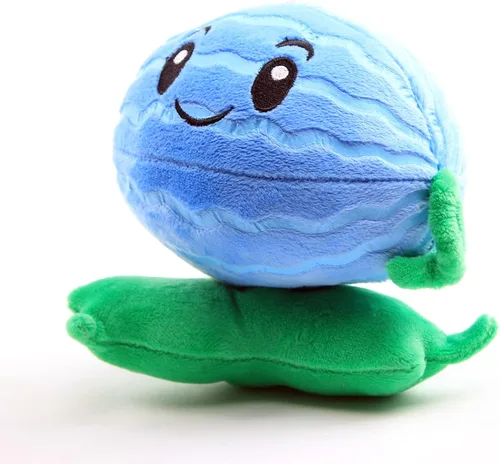 Vista 3 de Juguetes de peluche de plantas, figuras de muñeca de peluche, regalo de cumpleaños para niños (sandía azul)