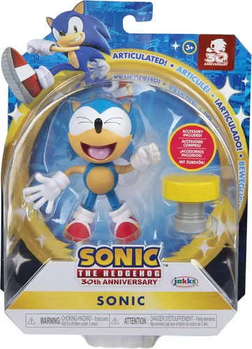 Vista 7 de Sonic The Hedgehog - Figura de acción clásica de Sonic con resorte coleccionable de 4 pulgadas