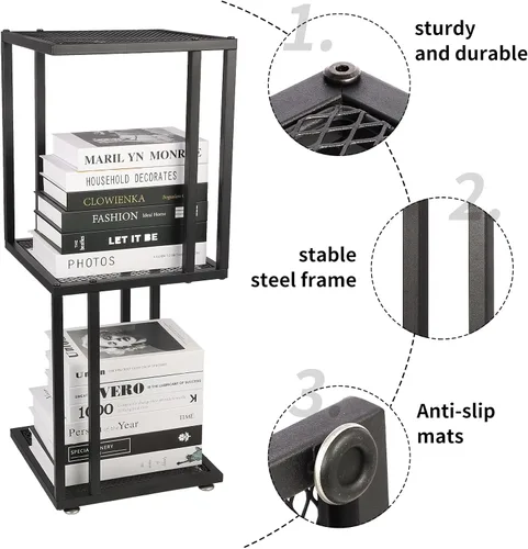 Vista 4 de Soporte para plantas de interior de 29 pulgadas, esquina de 3 niveles con estante de malla de metal resistente, moderno soporte decorativo