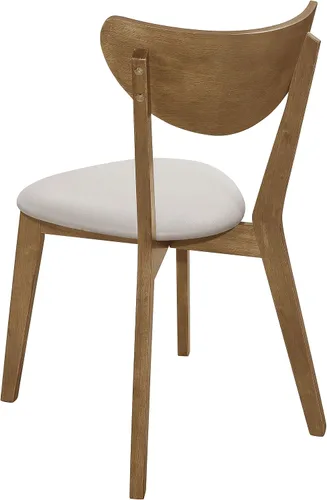 Vista 8 de Silla Bentwood para comedor con cojín y asiento tapizados, diseño escandinavo moderno de mediado de siglo, por Coaster Home Furnishings, (juego de 2)