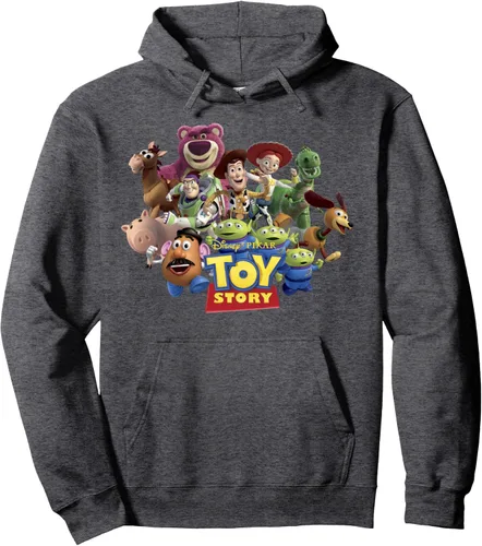 Vista 4 de Disney Pixar Toy Story Buzz Woody Jessie Running Sudadera con capucha, Negro