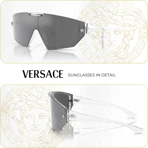 Vista 5 de Versace VE4461 Shield Sunglasses for Men for Women +FREE SPARE Clip on Shield Lens +BUNDLE with ACCESSORY EYEWEAR KIT
