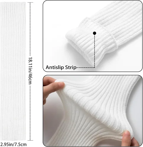 Vista 3 de Passionbility Calentadores de piernas para mujer, calentadores de piernas de los años 80, calcetines largos de punto acanalado para deportes