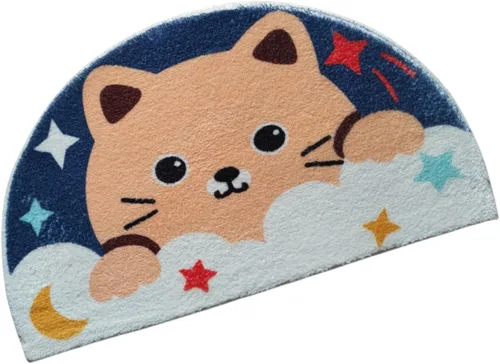 Vista 10 de Alfombra con forma de gato de 16 x 24 pulgadas, tapete de ducha, tapete de baño linda, alfombra de baño con cara de gato, alfombras de área lavables