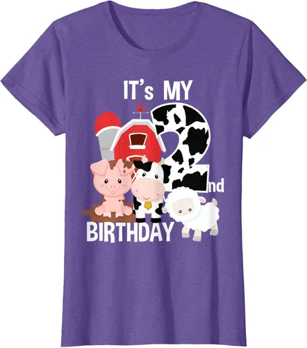 Vista 21 de Camiseta para fiesta de 2 años con texto en inglés "It's My 2nd Birthday", Negro