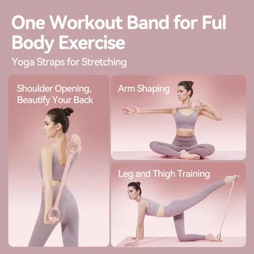 Vista 8 de Figure 8 Workout Resistance Band - 3 Elasticities Optional 20 30 40lb, Thicker Durable Arm Back Shoulder Exercise Elastic Rope Yoga Straps Pilates