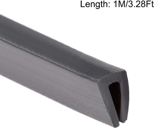 Vista 3 de uxcell Extrusión del sello en U del borde del molde, hoja protectora de borde de canal en U negra de silicona se adapta a borde de 0.004-0.059 in