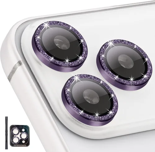 Vista 19 de Protector de Lente de Cámara para iPhone 17 Pro/17 Pro Max, Protector de Cámara de Vidrio Templado Individual con Bandeja de Instalación Compatible