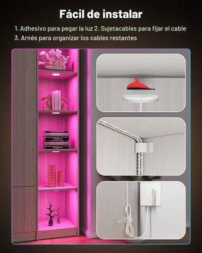 Vista 6 de MYPLUS Luces inteligentes para debajo del gabinete, luces de disco de ambiente compatibles con Alexa y Google Home, regulables y de color RGB