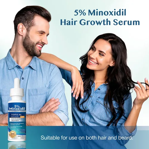 Vista 7 de Minoxidil al 5% para Crecimiento del Cabello para Hombres y Mujeres: Suero de Tratamiento de Regeneración de Barba Extra Fuerte con Minoxidil