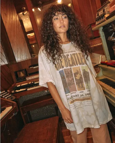 Vista 2 de Camiseta vintage The Beatles Get Back from The Rooftop para mujer
