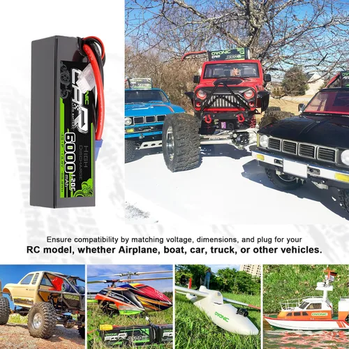 Vista 5 de OVONIC 4S Hard Case LiPo Batería 6000mAh 14.8V 120C RC Batería con conector EC5 (paquete de 2)