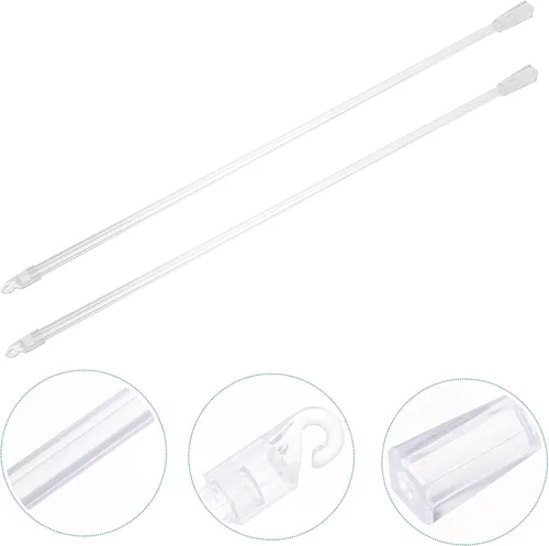 Vista 3 de Angoily Varitas ciegas de repuesto con gancho y agarre, persianas verticales de 17 pulgadas para accesorios de cortina de ventana, barra