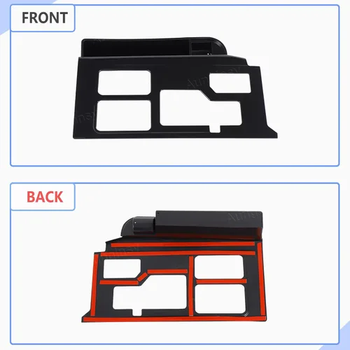 Vista 7 de Aunginsy Marco para panel de cambio de marchas con caja de almacenamiento Compatible con Toyota Tundra/Sequoia 2022-2024 2025 Protector contra