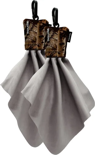 Vista 82 de SPUDZ Limpiador clásico de lentes de microfibra, bolsa con clip, lavable, para binoculares, visores, gafas, pantallas Alpine Mountain Camo, 6 x 6