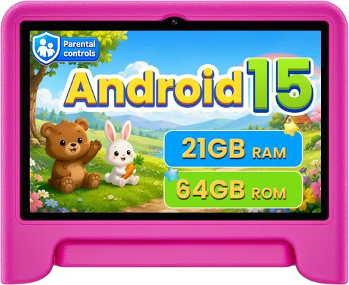 Vista 9 de WXUNJA Tablet Android 15 Kids 2025, tabletas actualizadas de 10.1 pulgadas con procesador Octa-Core, batería de 6000 mAh, espacio para niños