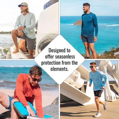 Vista 4 de Vapor Apparel - Camiseta de manga larga para hombre con protección solar UPF 50+ UV