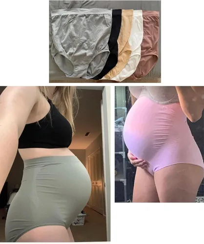 Vista 5 de SOLY HUX Ropa interior de punto de maternidad de 5 piezas para mujer, sin costuras, bragas de embarazo