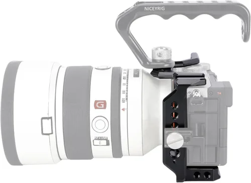 Vista 3 de NICEYRIG A7C II A7CR - Jaula de aluminio para Sony Alpha A7CII / A7CR / A7C cámara sin espejo Vlog Vlogging Video Making con placa de liberación