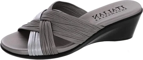 Vista 4 de ITALIAN Shoemakers Sandalias de cuña Saylor para mujer Negro Multi