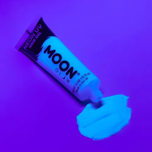 Vista 3 de Moon Glow - Gel para el cabello Blacklight Neon UV - 0.67oz Azul intenso - Color de cabello lavado temporal - ¡Spike and Glow!