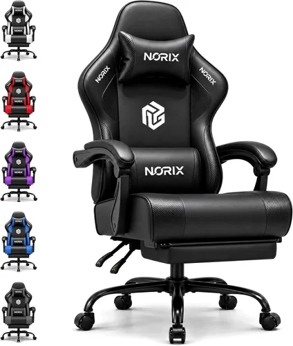 Vista 10 de Silla de juegos para adultos, silla de juegos para jugadores, silla de PC Negro