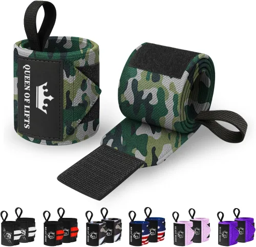 Vista 44 de TECEUM Weightlifting 18" & 12" Wrist Wraps with Thumb Loop – Heavy Duty Wrist Workout Braces for Men and Women – Ideal for Powerlifting, Strength