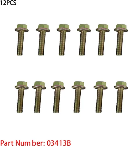 Vista 2 de Kit de hardware de pernos de cabezal de colector de escape de 12 piezas 03413B para Chevy GMC LS1 LS2 LT1 LS3 Kit de colector de pernos con brida