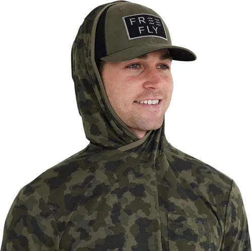 Vista 3 de Free Fly Sudadera con capucha ligera de bambú para hombre, secado rápido, transpirable, con protección solar, UPF 20+