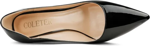 Vista 4 de COLETER Zapatos de vestir con punta puntiaguda de 4 pulgadas para mujer 02 negro