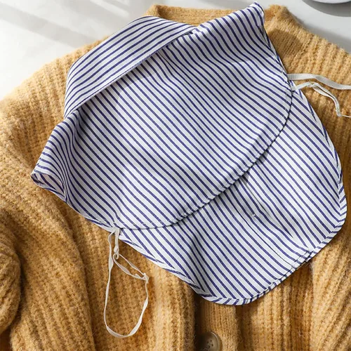 Vista 5 de GUZOSJO Camisa de cuello blanco desmontable de perlas, media blusa de Dickey cuello falso para damas niñas
