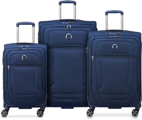 Vista 23 de DELSEY PARIS Helium DLX Softside - Maleta expandible con ruedas giratorias, azul marino, a cuadros, mediano de 25 pulgadas