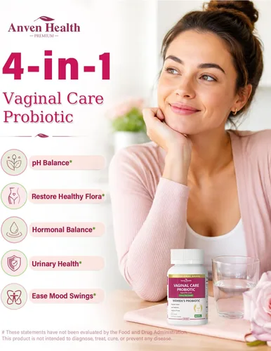 Vista 4 de Probióticos vaginales para mujeres, equilibrio de pH y apoyo de olores saludables con lactobacillus, prebióticos y arándanos, 60 mil millones