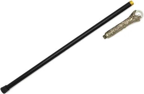 Vista 10 de Snake Eye Tactical Mango de peltre para bastón de caminar de 34.5 pulgadas con pequeño almacenamiento sin hoja