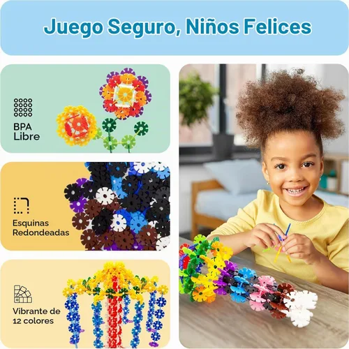 Vista 6 de PicassoTiles Juego de 600 fichas de construcción entrelazadas con bloques de disco creativos, juguetes de aprendizaje STEM para educación temprana