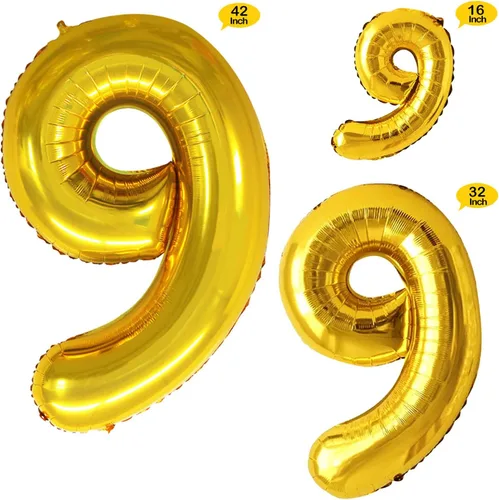 Vista 332 de GOER Globos Número 10 para Decoraciones de Fiesta de 10º Cumpleaños, Globos de Helio de Papel de Aluminio Jumbo de 42 Pulgadas para 10º Aniversario