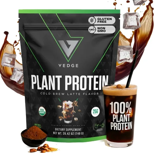Vista 10 de VEDGE Proteína vegana en polvo – Proteína vegetal en polvo con guisante, calabaza y girasol – USDA orgánico, aminoácidos, sin lácteos, sin gluten