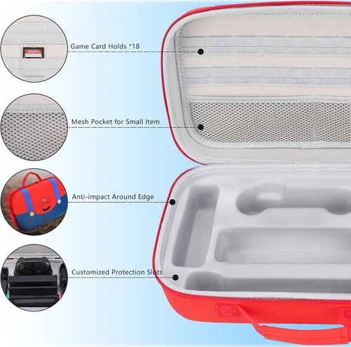 Vista 5 de Dronside Funda de transporte para Nintendo SwitchSwitch modelo OLED (2021) Bolsa de mensajero portátil de almacenamiento duro para Nintendo Switch