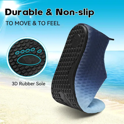 Vista 4 de Scurtain Zapatos de agua descalzos para mujeres y hombres, calcetines acuáticos de secado rápido para la playa, sandalias de verano