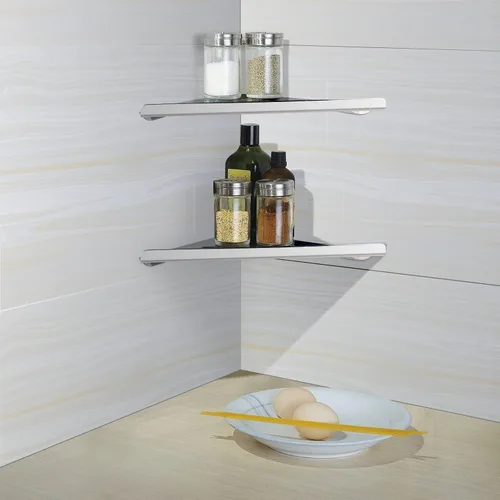 Vista 7 de 2 estantes esquineros de acero inoxidable 304 con tornillos, organizador de ducha triangular, soporte de jabón de montaje en pared para baño