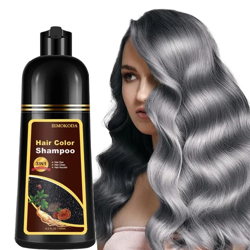 Vista 7 de Champú de tinte de coco para cabello castaño, color instantáneo 3 en 1, champú de tinte para mujeres y hombres