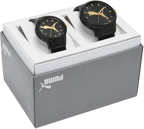 Vista 7 de PUMA His & Hers Reset V2 - Juego de relojes de tres manecillas (modelo P5111SET), Negro